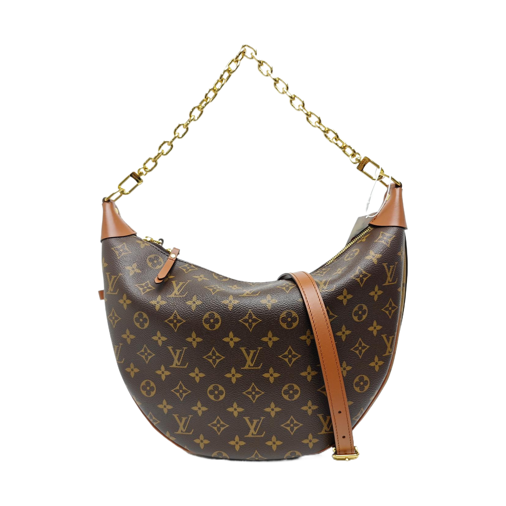 LOOP HOBO Monogram Coated Canvas Brown