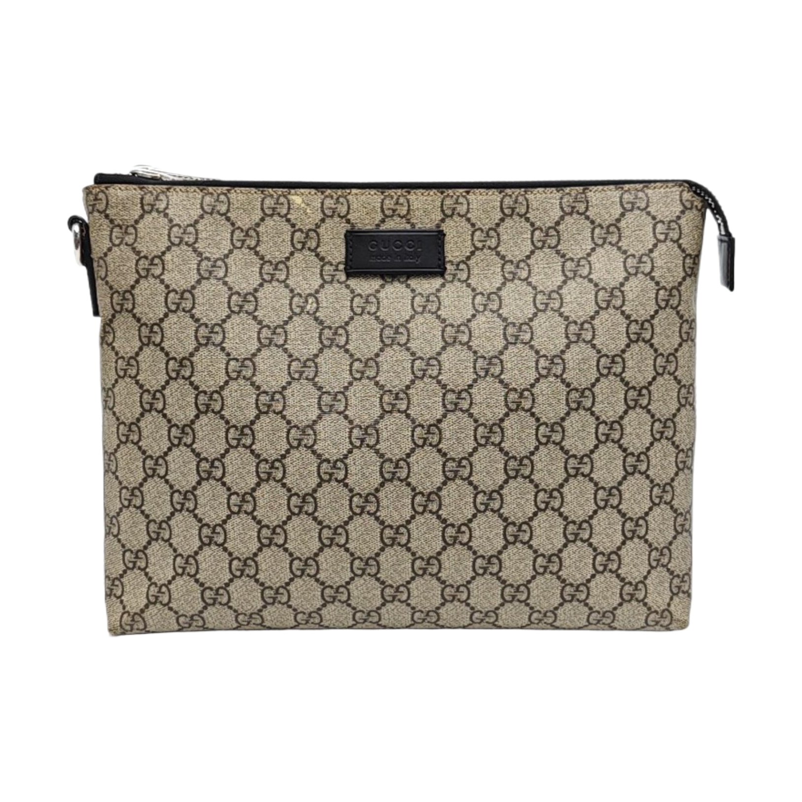 Monogram Coated Canvas Clutch Brown
