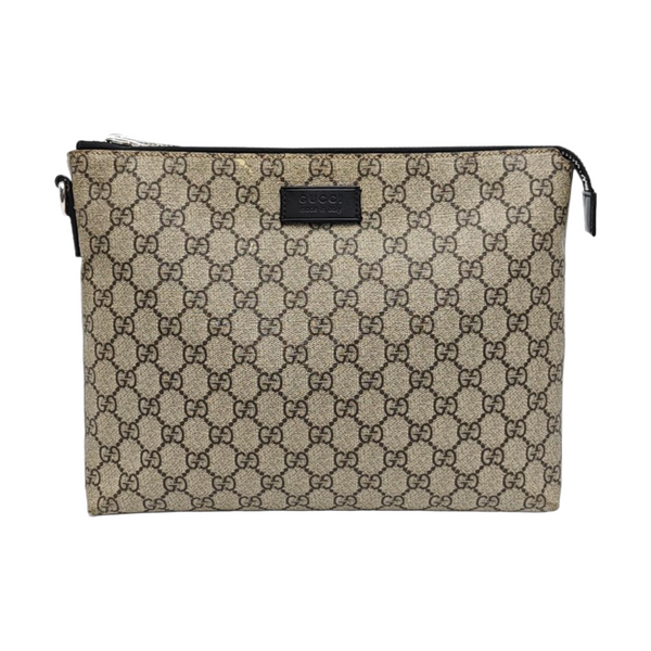 Monogram Coated Canvas Clutch Brown