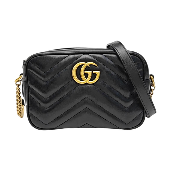 GG Marmont Mini Quilted Calfskin Black