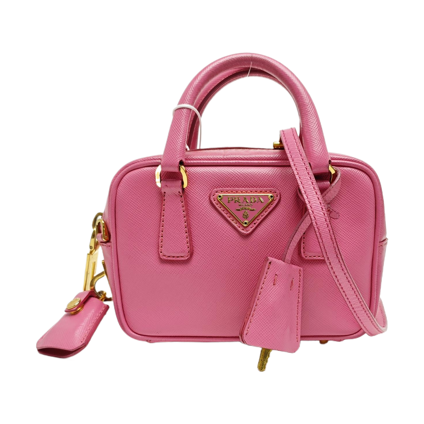 Saffiano Calfskin Shoulder Bag Pink