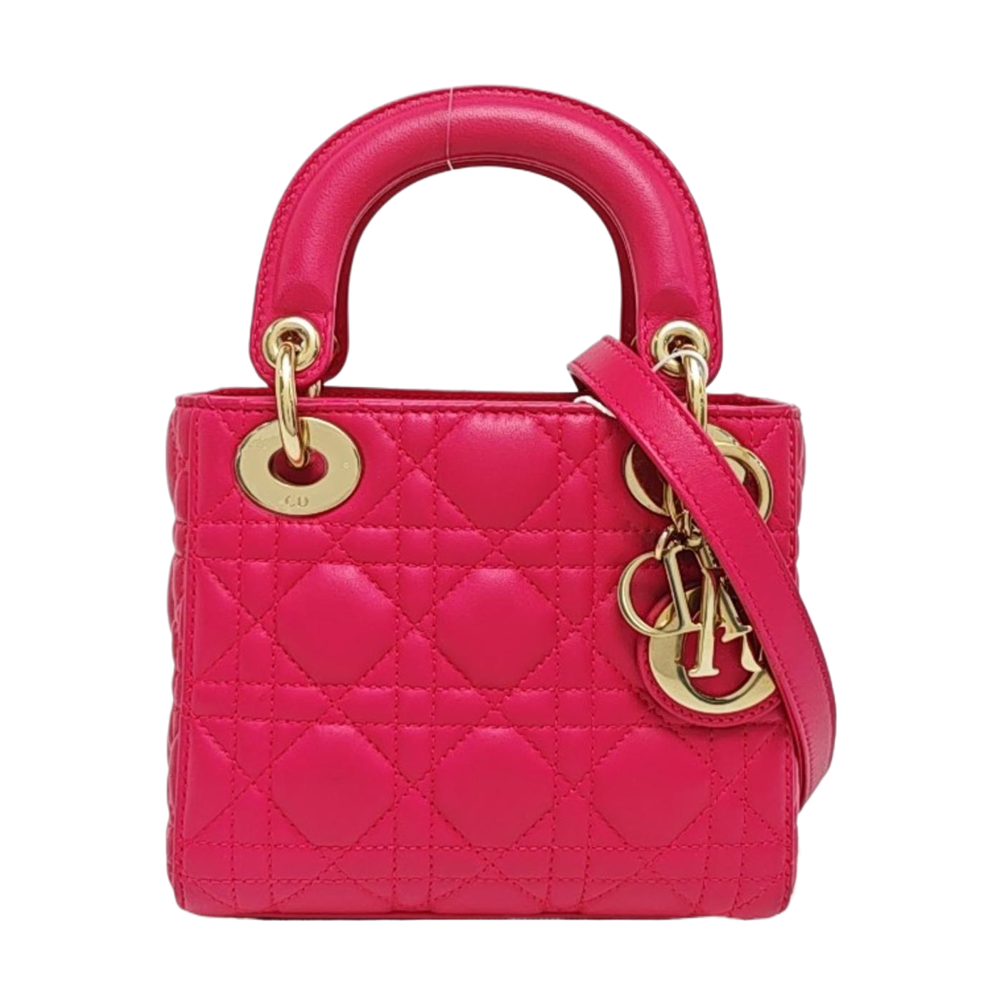 Lady Dior Mini Cannage Lambskin Red
