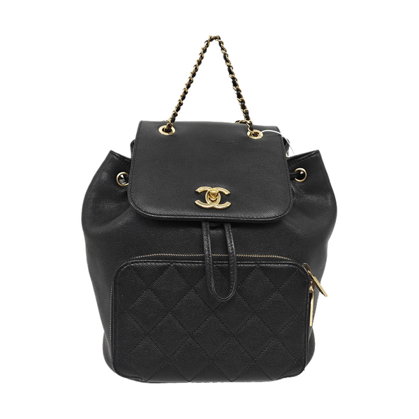 BUSINESS AFFINITY Quilted Grained Calfskin Black