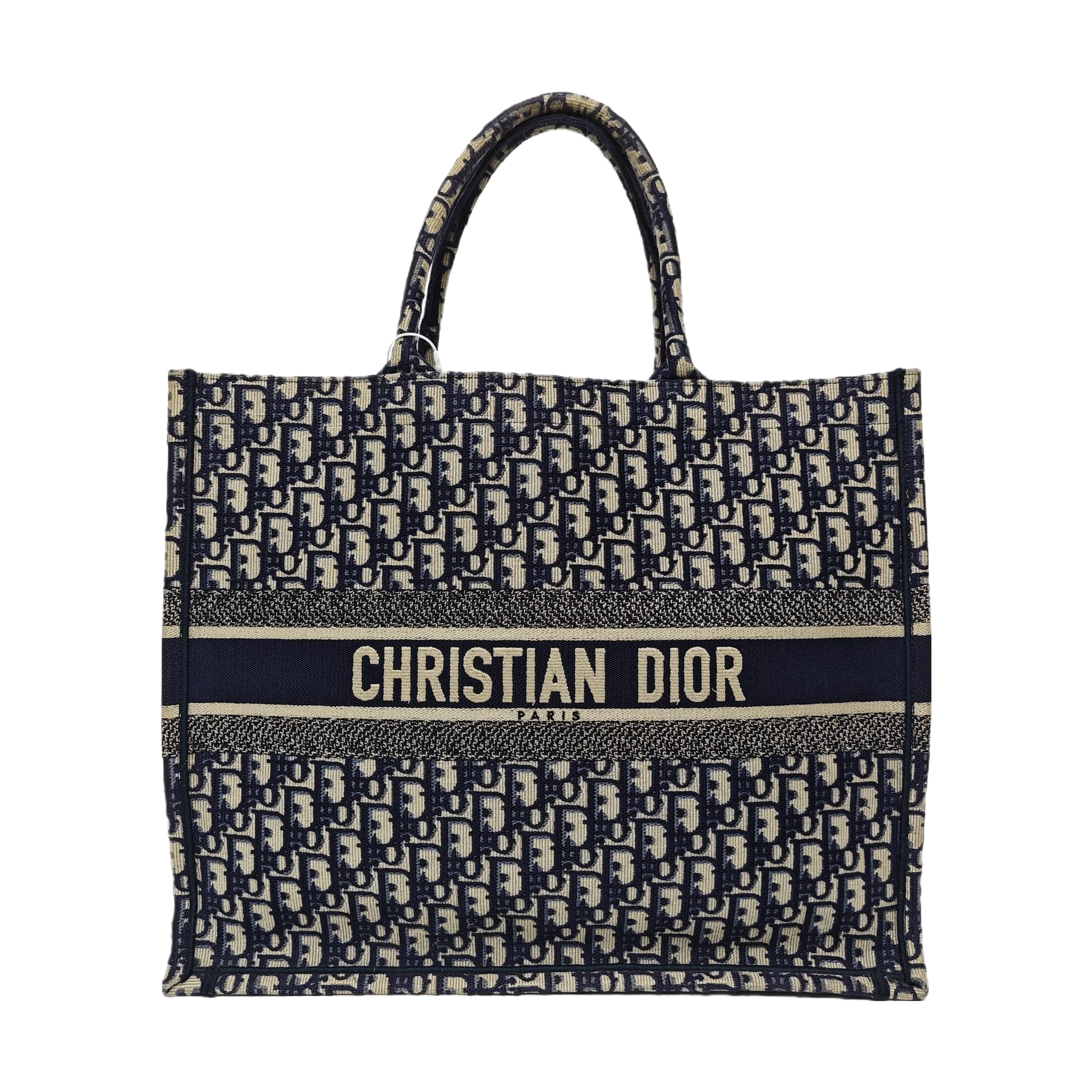 Book Tote Large Oblique Canvas Beige