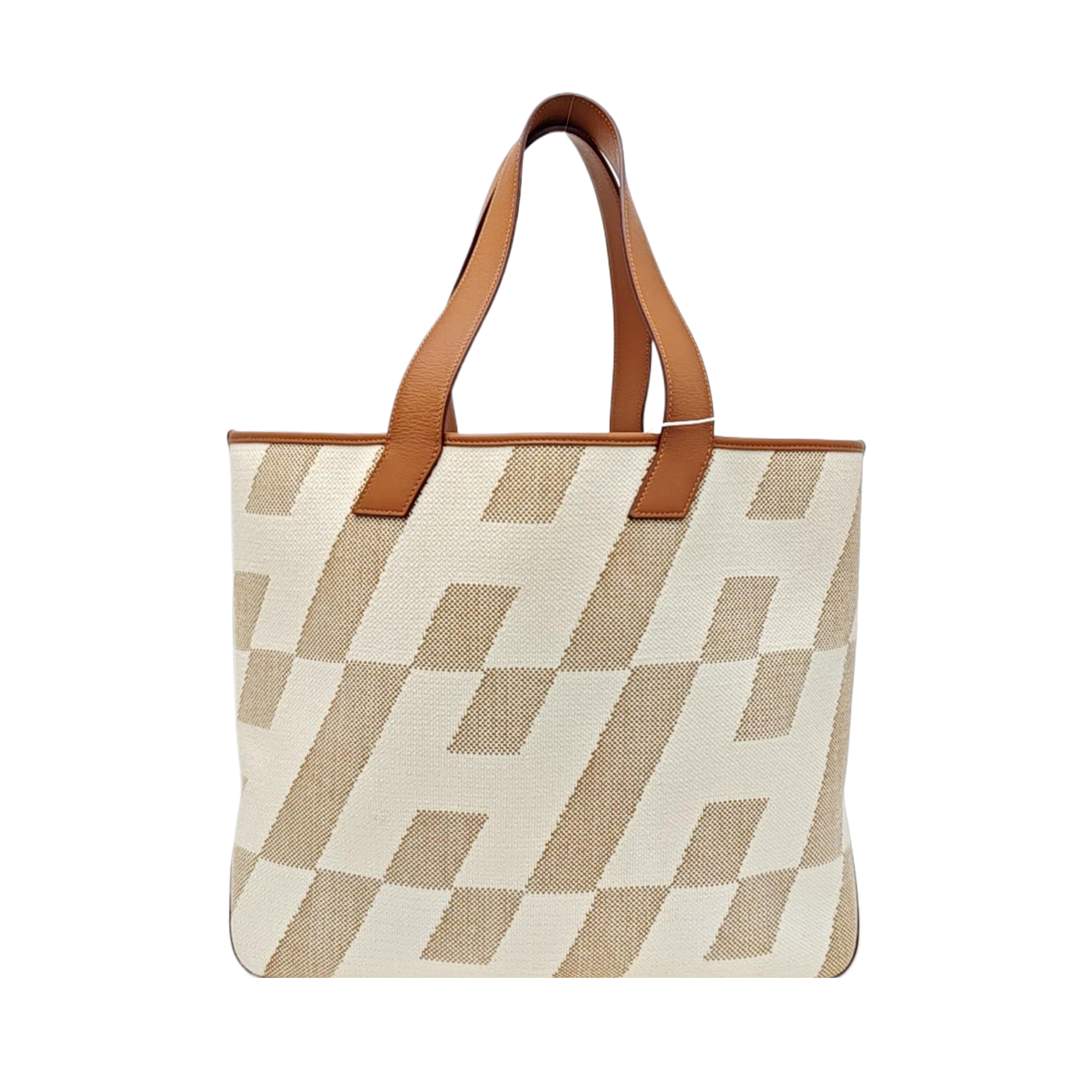 Cabas H En Biais Fabric White