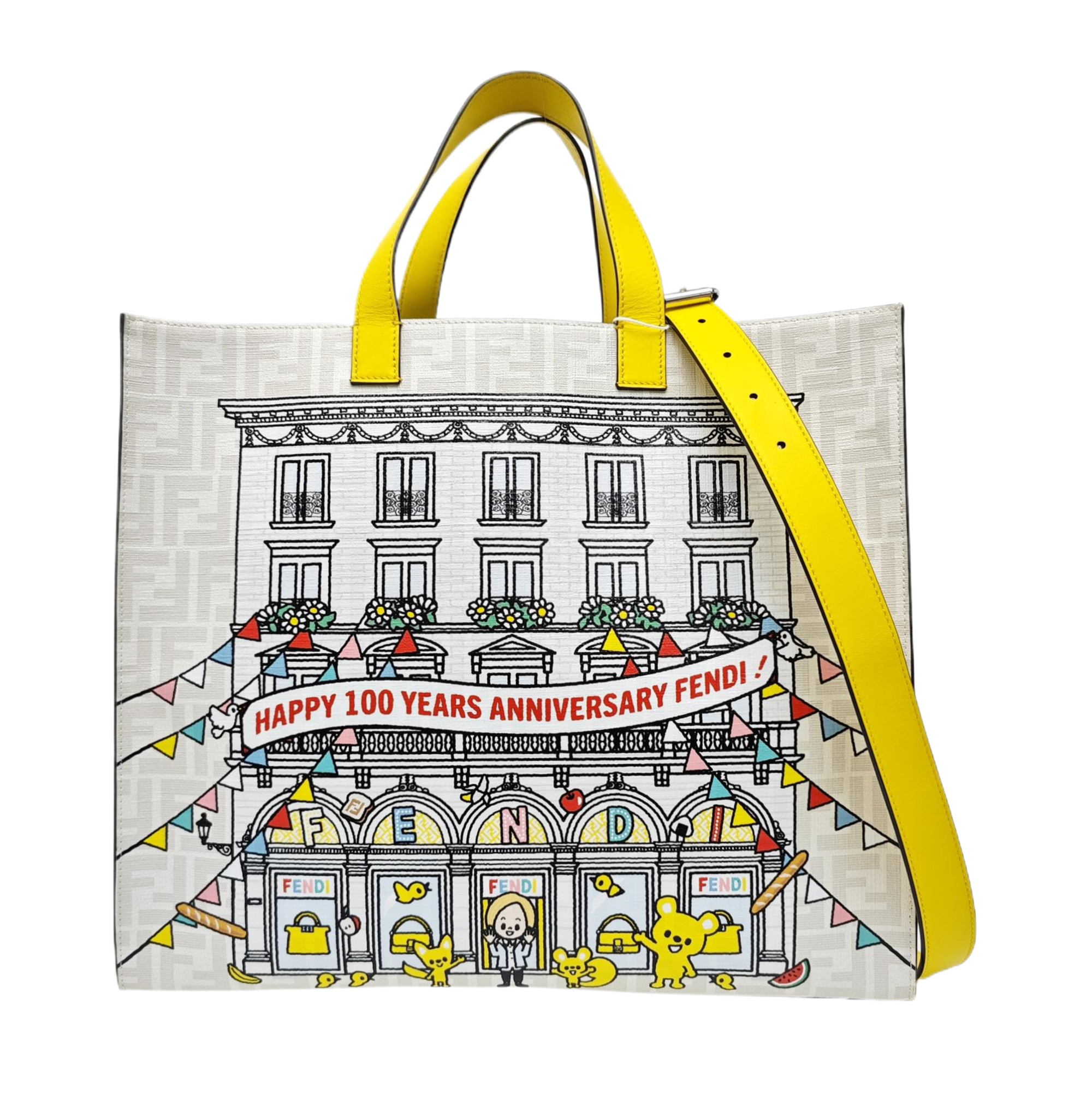 Coated Canvas Shoulder Bag Multicolor