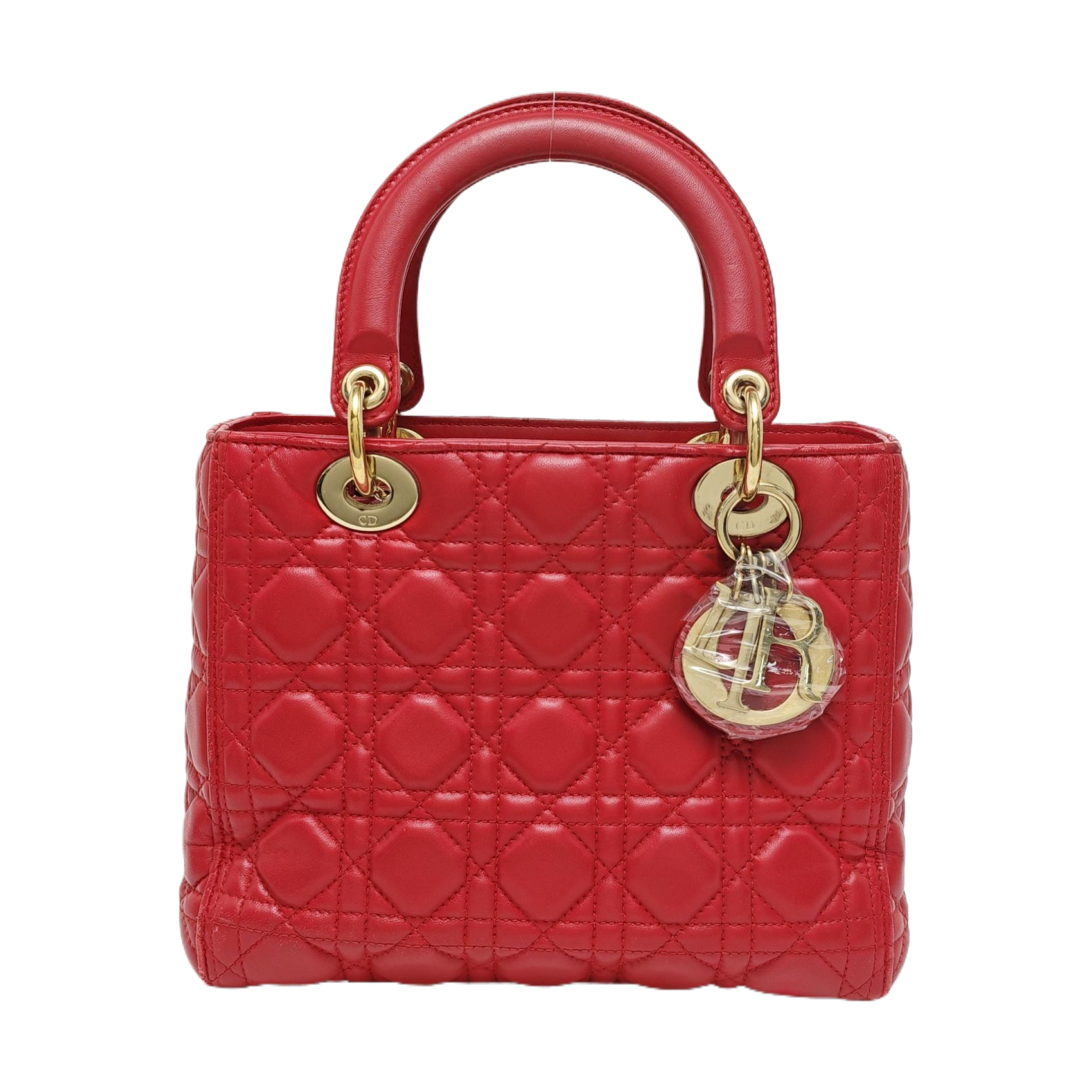 Lady Dior Medium Cannage Lambskin Red