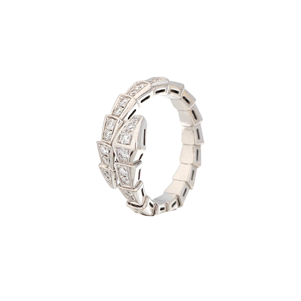 SERPENTI 18k White Gold Silver Ring EU 53