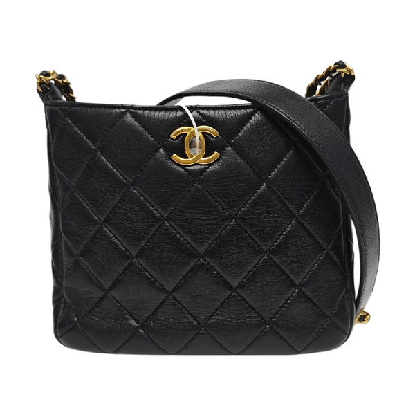 Quilted Lambskin Crossbody Bag Black