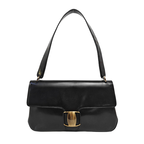 Calfskin Top Handle Bag Black