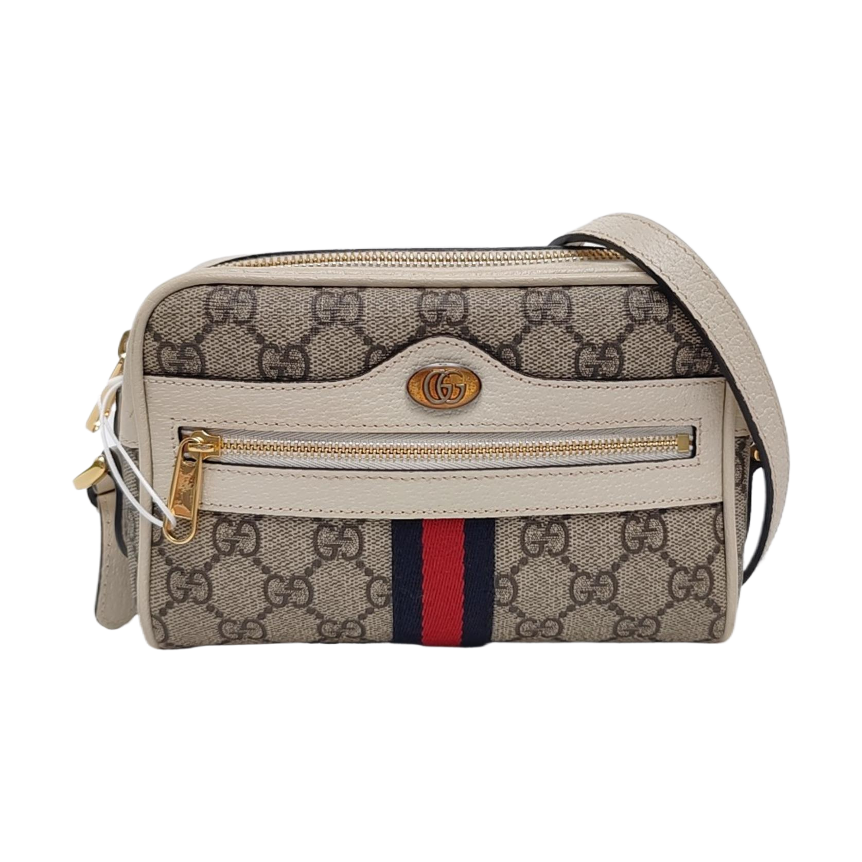 Ophidia Mini Monogram Coated Canvas Beige
