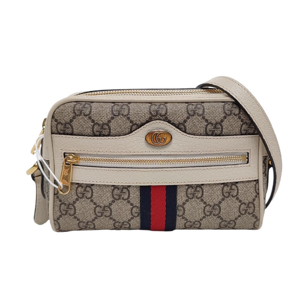 Ophidia Mini Monogram Coated Canvas Beige