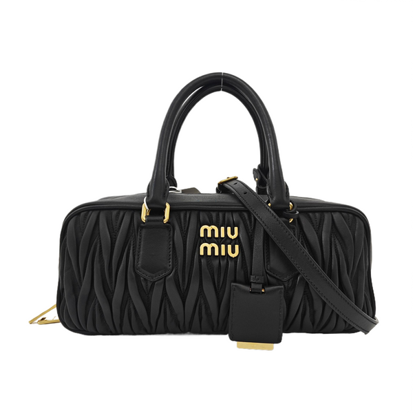 Arcadie Matelassé Large Quilted Lambskin Black