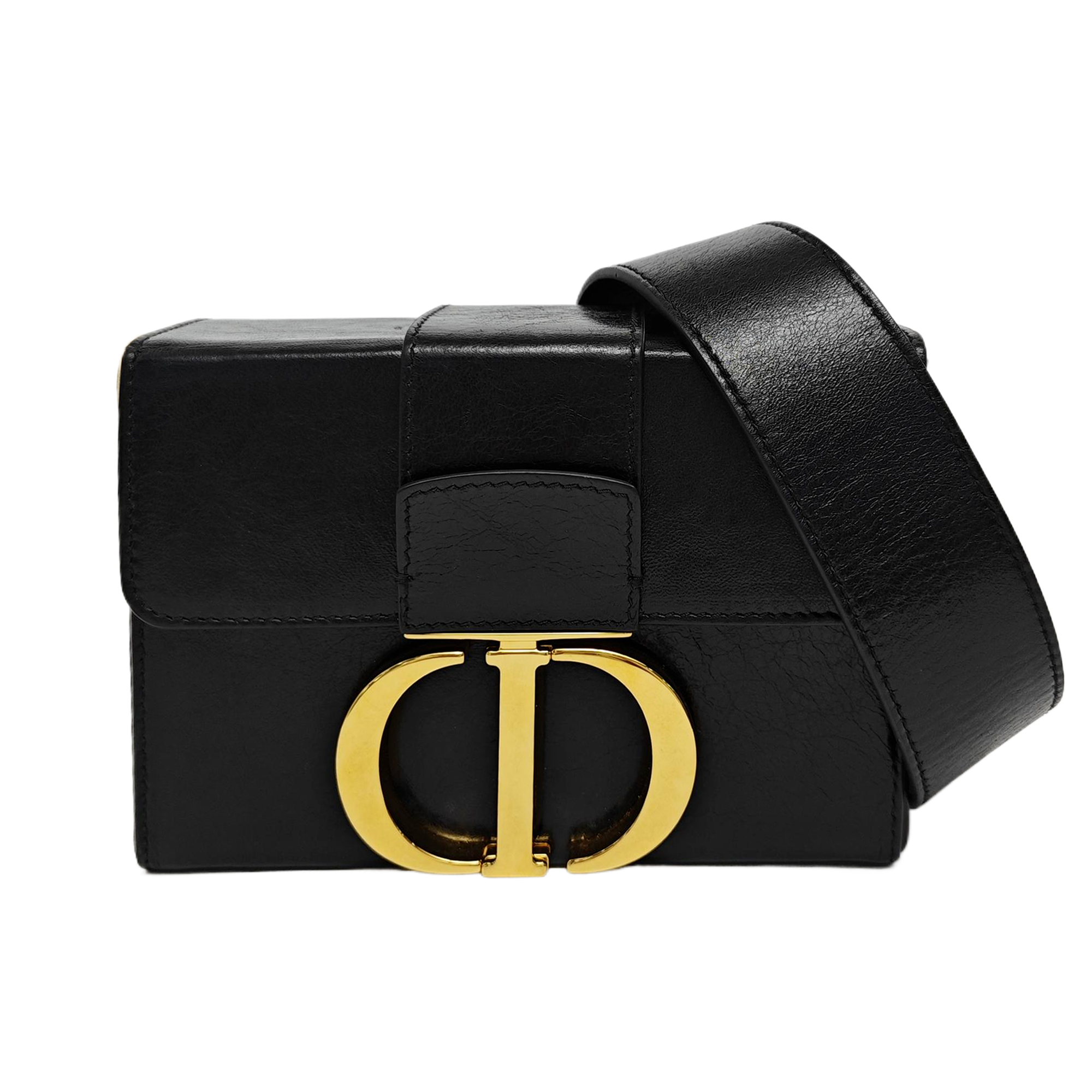 Authenticated pre-owned  30 Montaigne Calfskin Black - Shoulder Bag at Looply