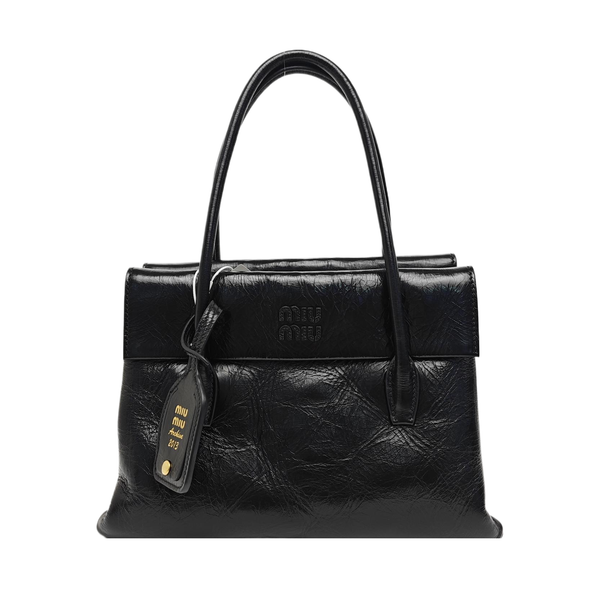Calfskin Top Handle Bag Black