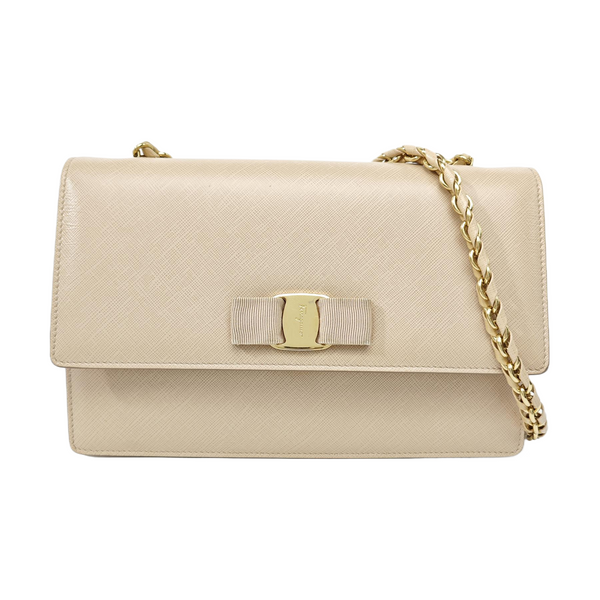 Calfskin Shoulder Bag Beige