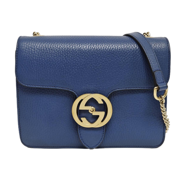 Interlocking G Small Calfskin Blue