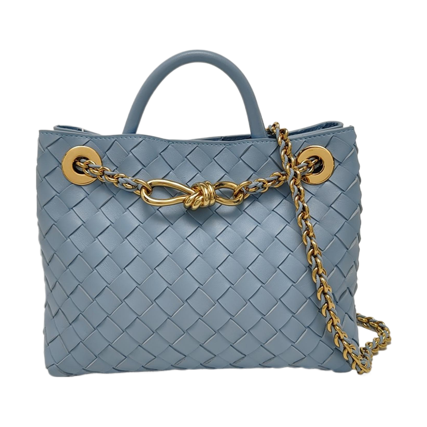 Authenticated pre-owned  Andiamo Small Lambskin Blue - Tote Bag at Looply