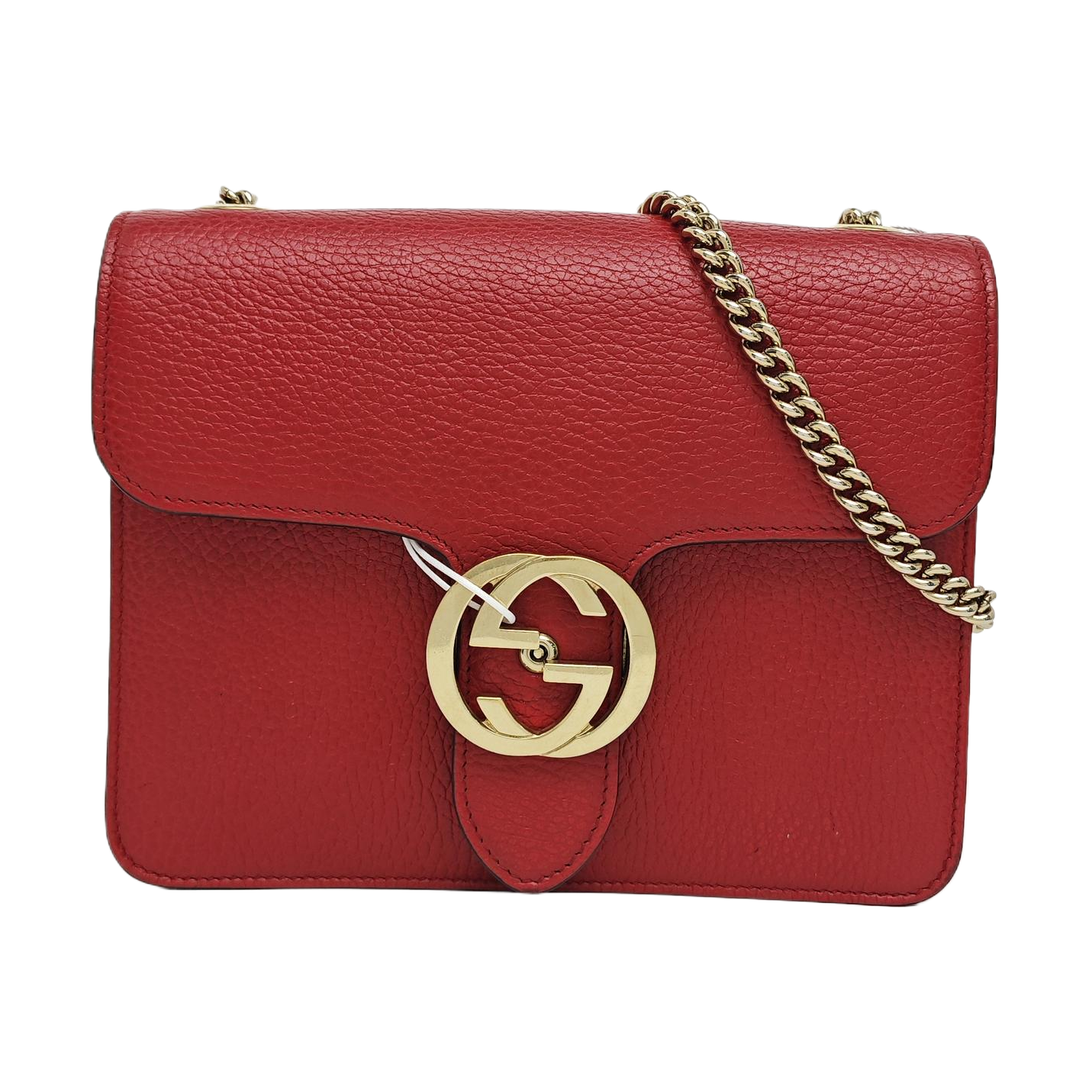 Interlocking G Small Calfskin Red