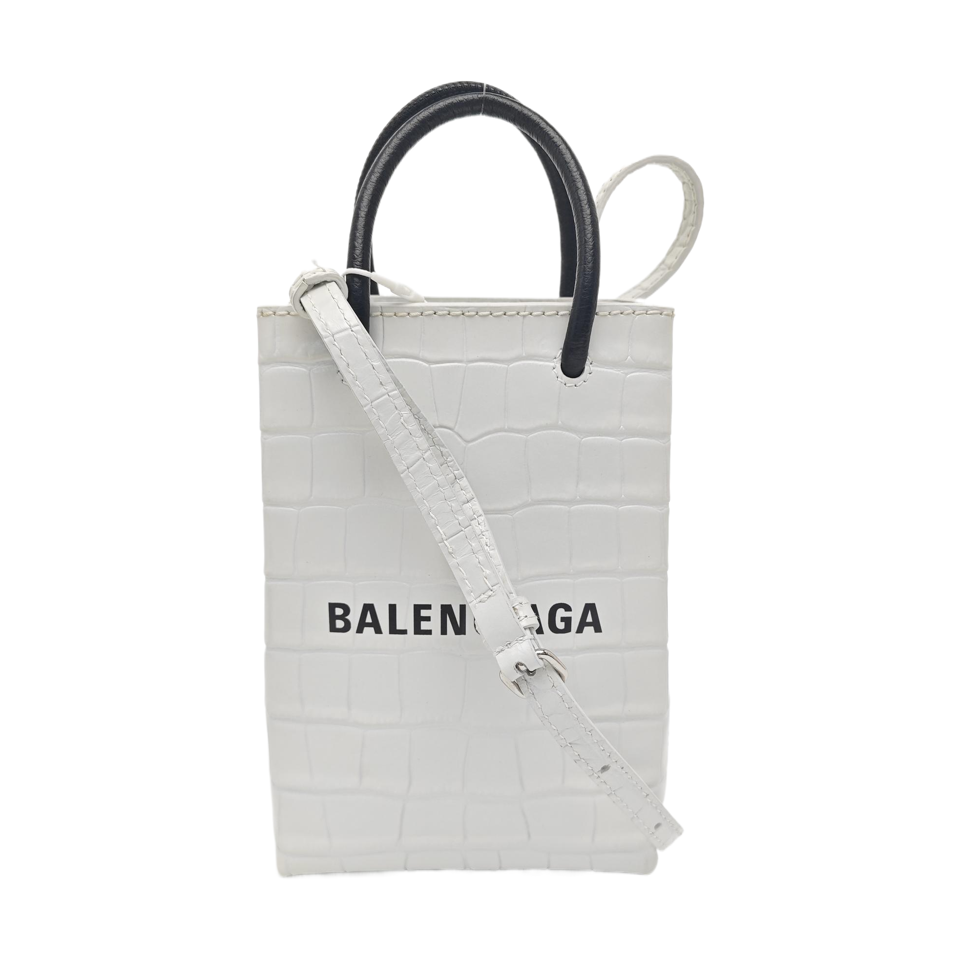 Shopping Bag Small Calfskin White