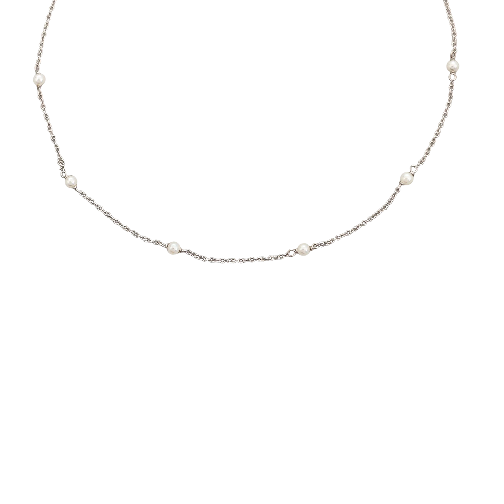 Elsa Peretti 18k White Gold Silver Necklace