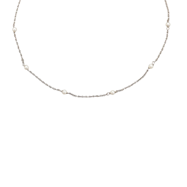 Elsa Peretti 18k White Gold Silver Necklace