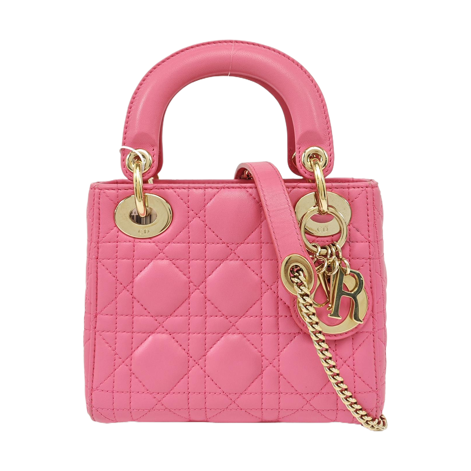 Lady Dior Mini Cannage Lambskin Red