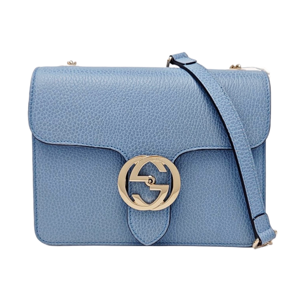 Interlocking G Small Calfskin Blue