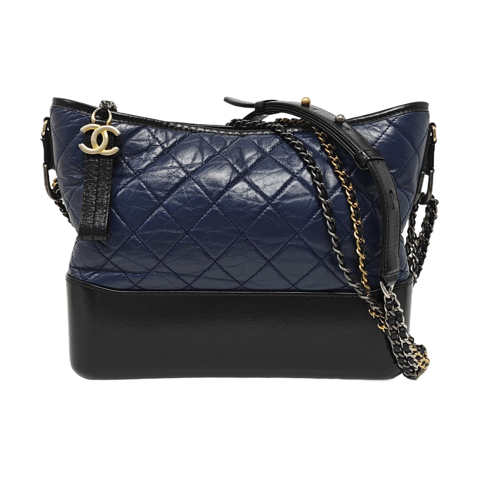 GABRIELLE Medium Quilted Calfskin Blue