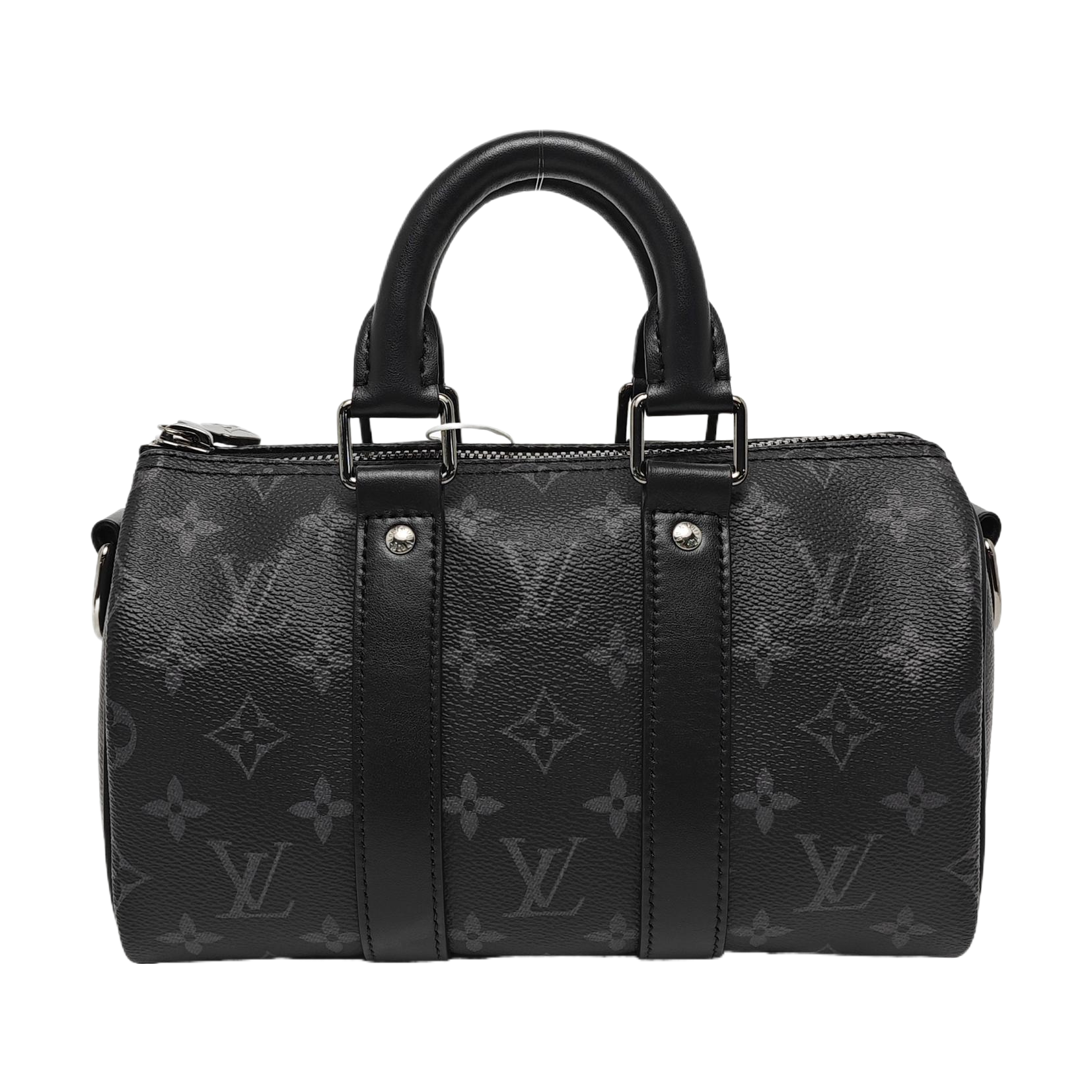 KEEPALL 25 Monogram Coated Canvas Black