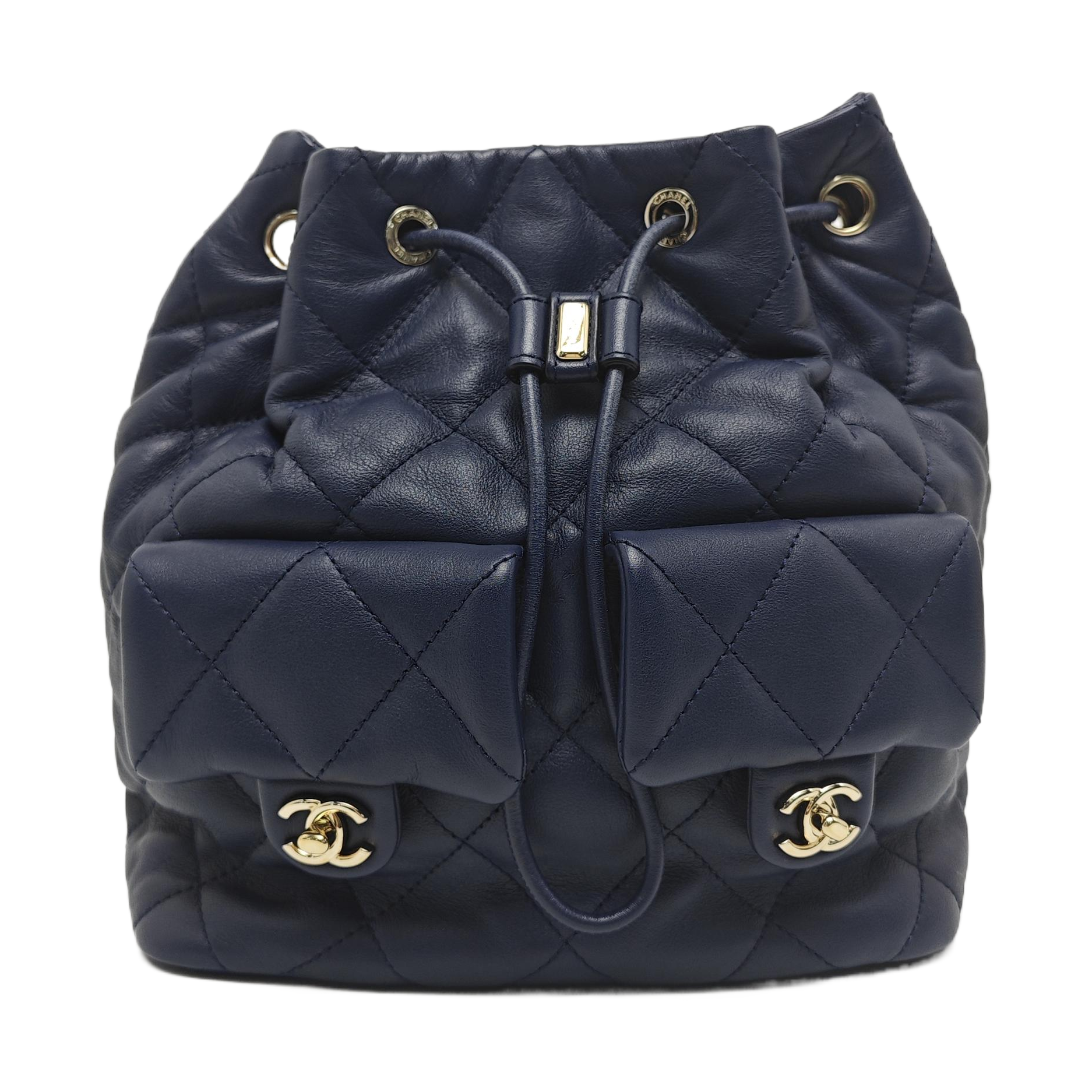 Quilted Calfskin Small Blue