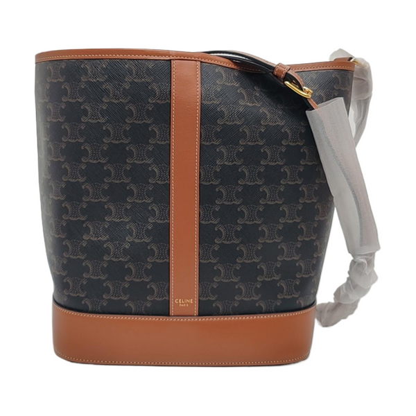Authenticated pre-owned  TRIOMPHE CANVAS Medium Coated Canvas Yellow - Bucket Bag at Looply