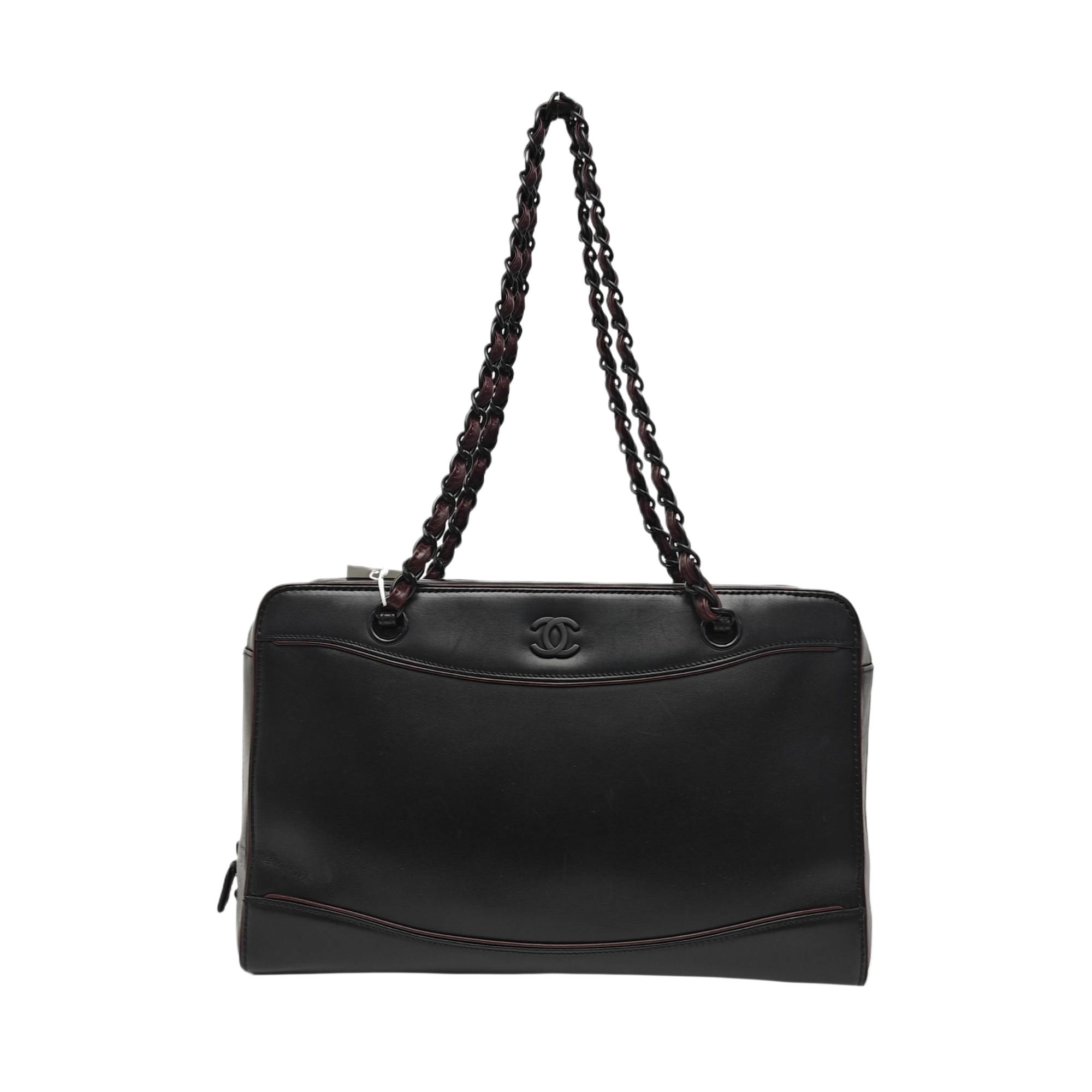 Calfskin Top Handle Bag Black
