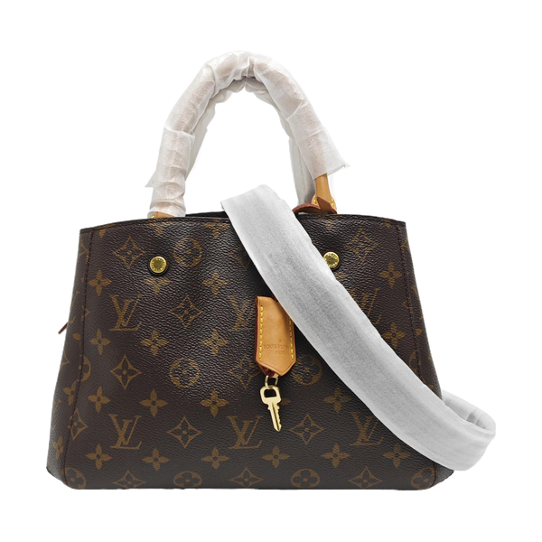 MONTAIGNE BB Monogram Coated Canvas Brown