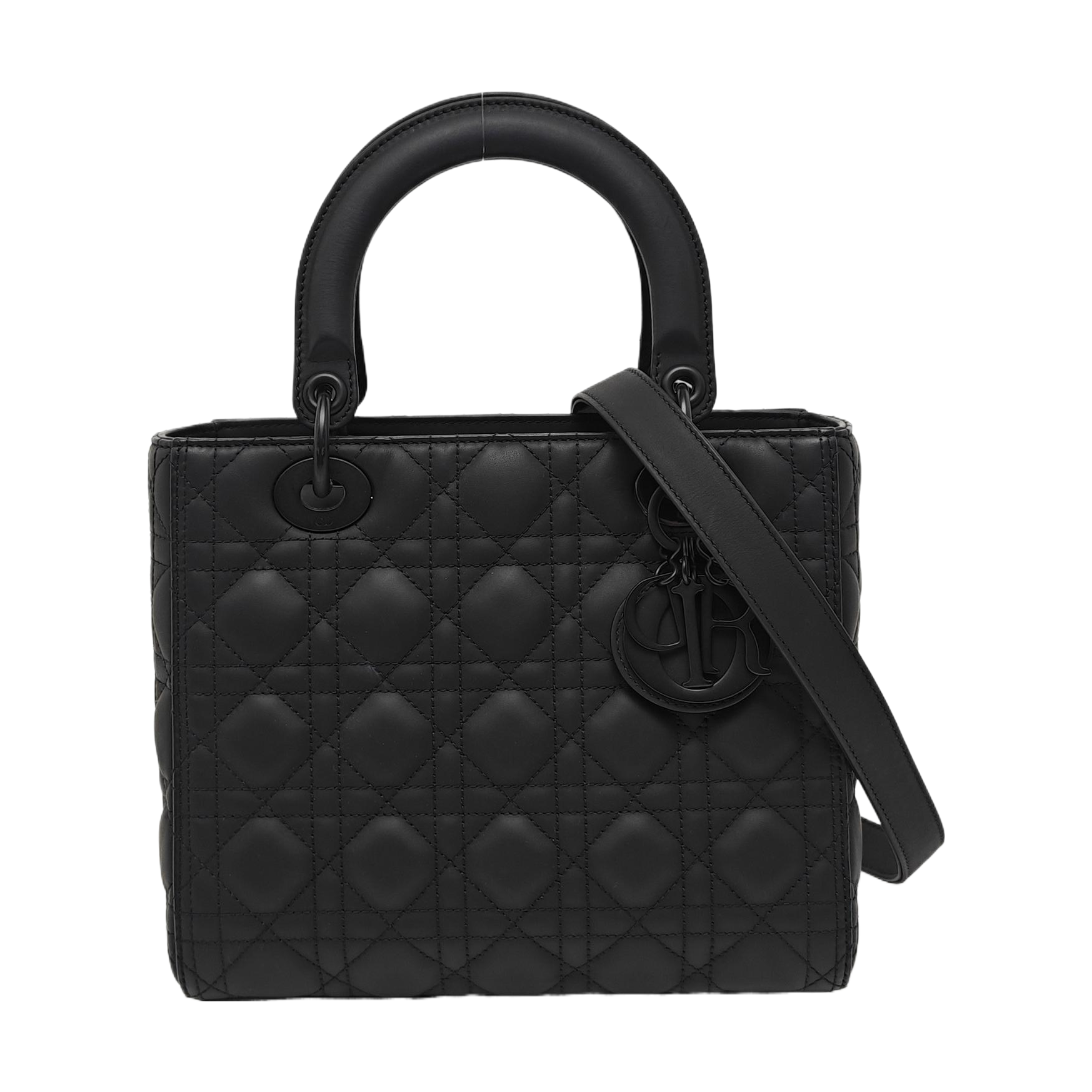 Lady Dior Medium Cannage Calfskin Black