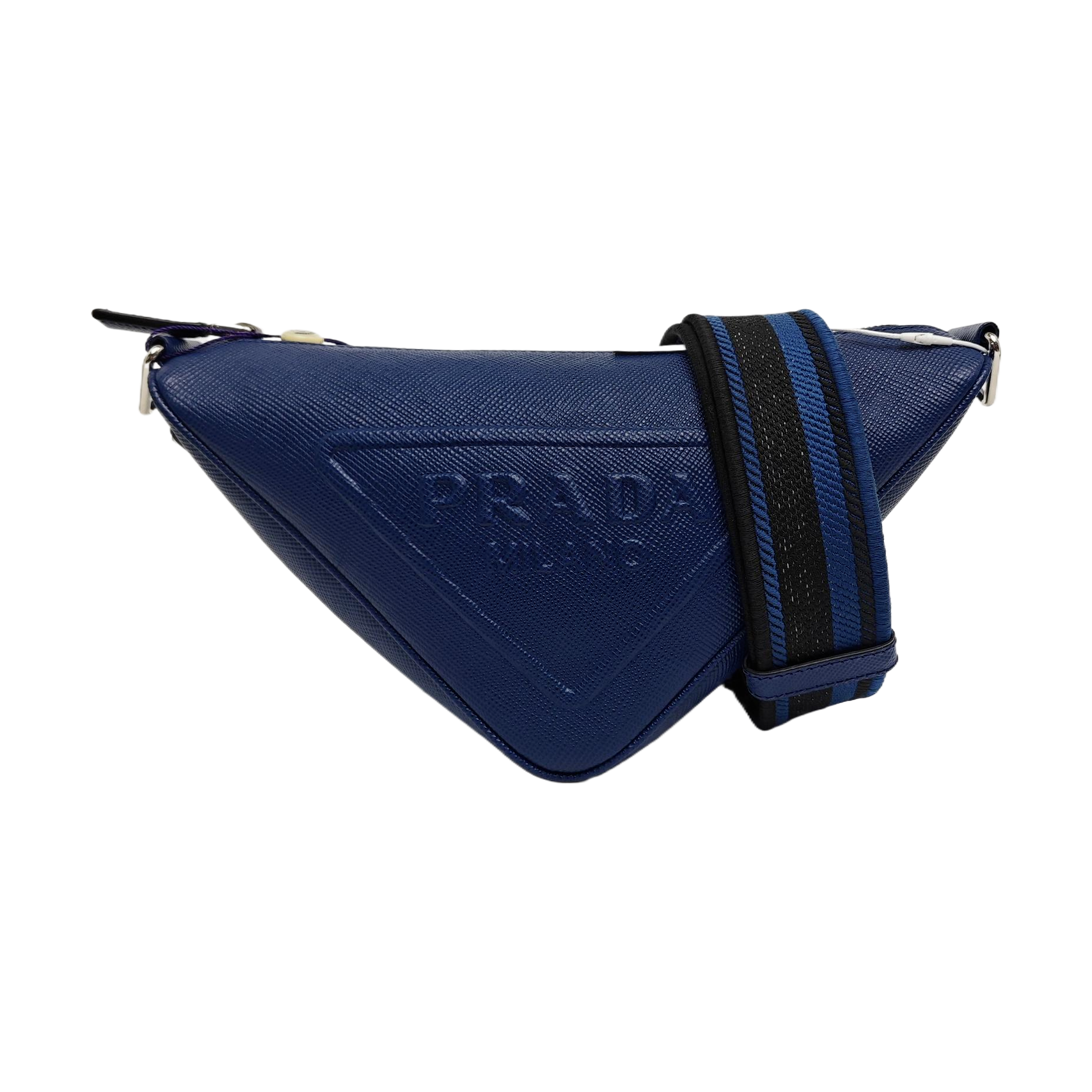 Authenticated pre-owned  Triangle Calfskin Blue - Shoulder Bag at Looply