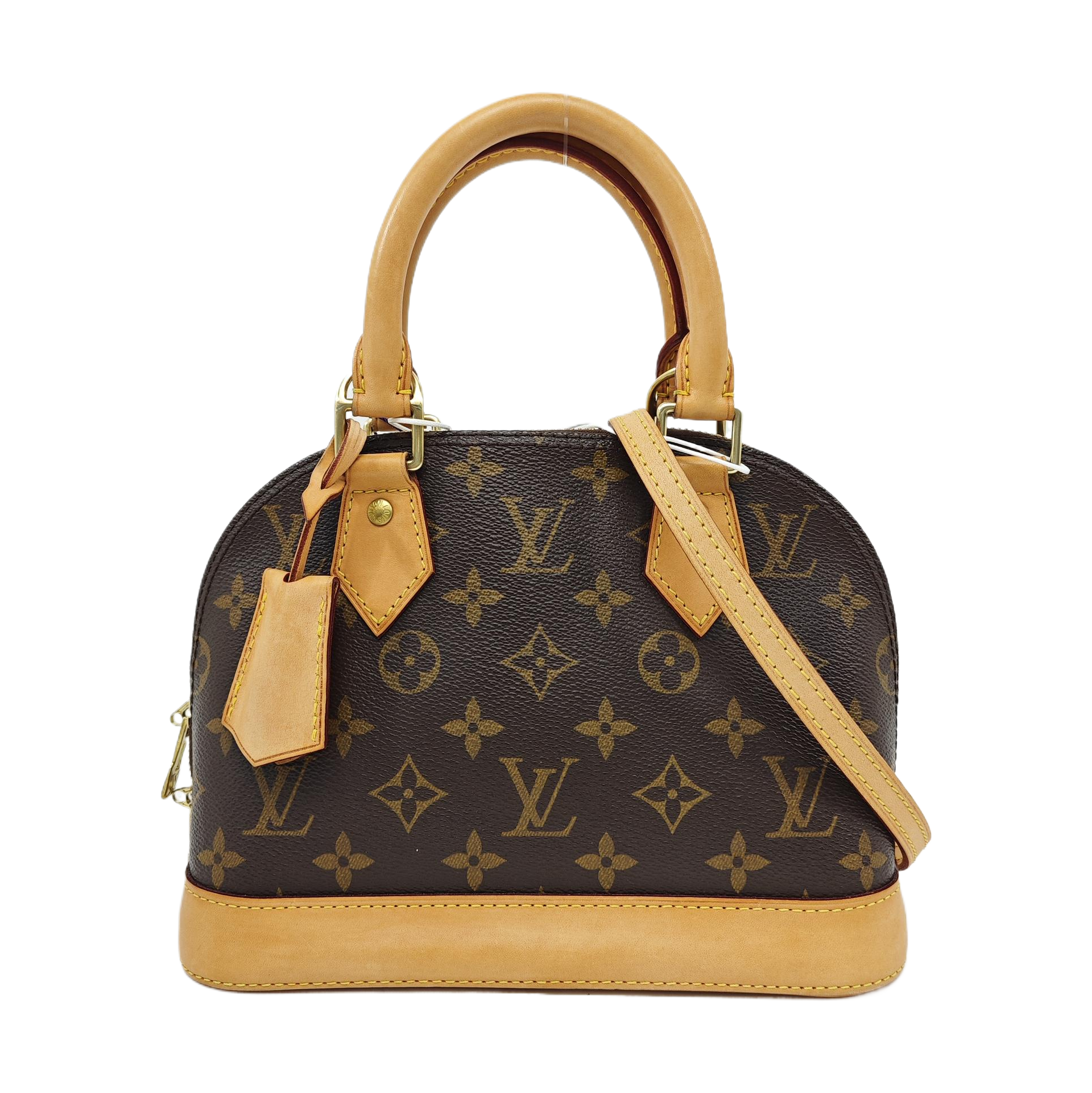ALMA BB Monogram Coated Canvas Brown