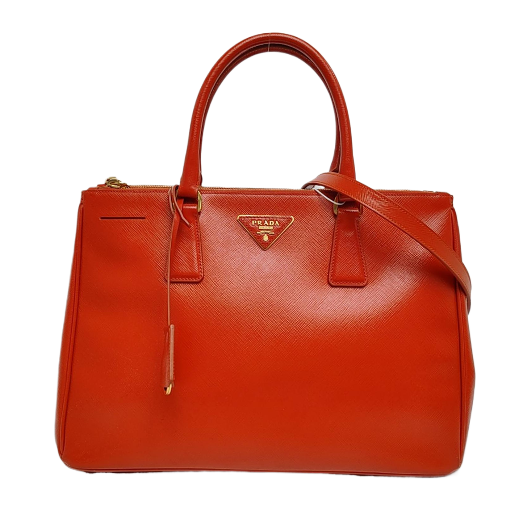 Authenticated pre-owned  Galleria Extra Large Saffiano Calfskin Orange - Tote Bag at Looply
