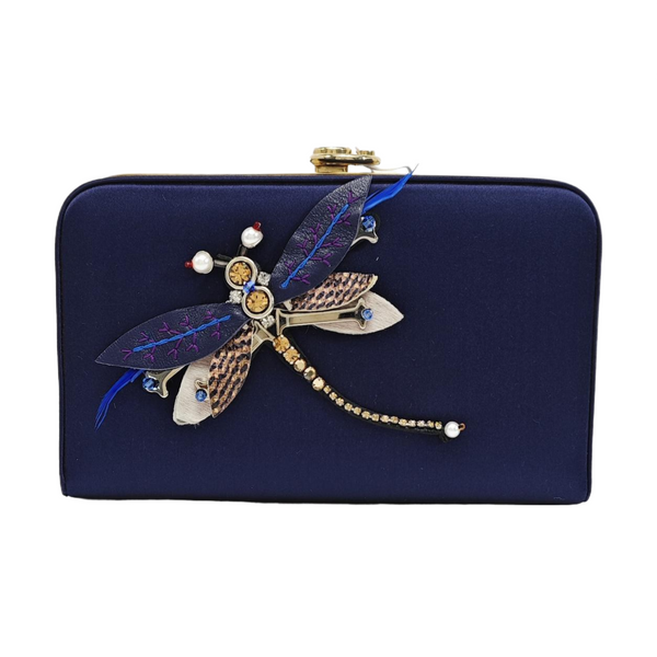 Silk Satin Clutch Blue
