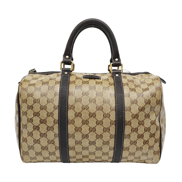 Joy Medium Monogram Coated Canvas Brown
