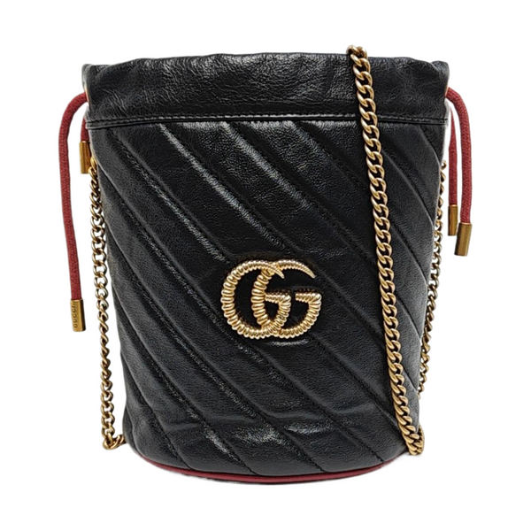 GG Marmont Mini Quilted Calfskin Black