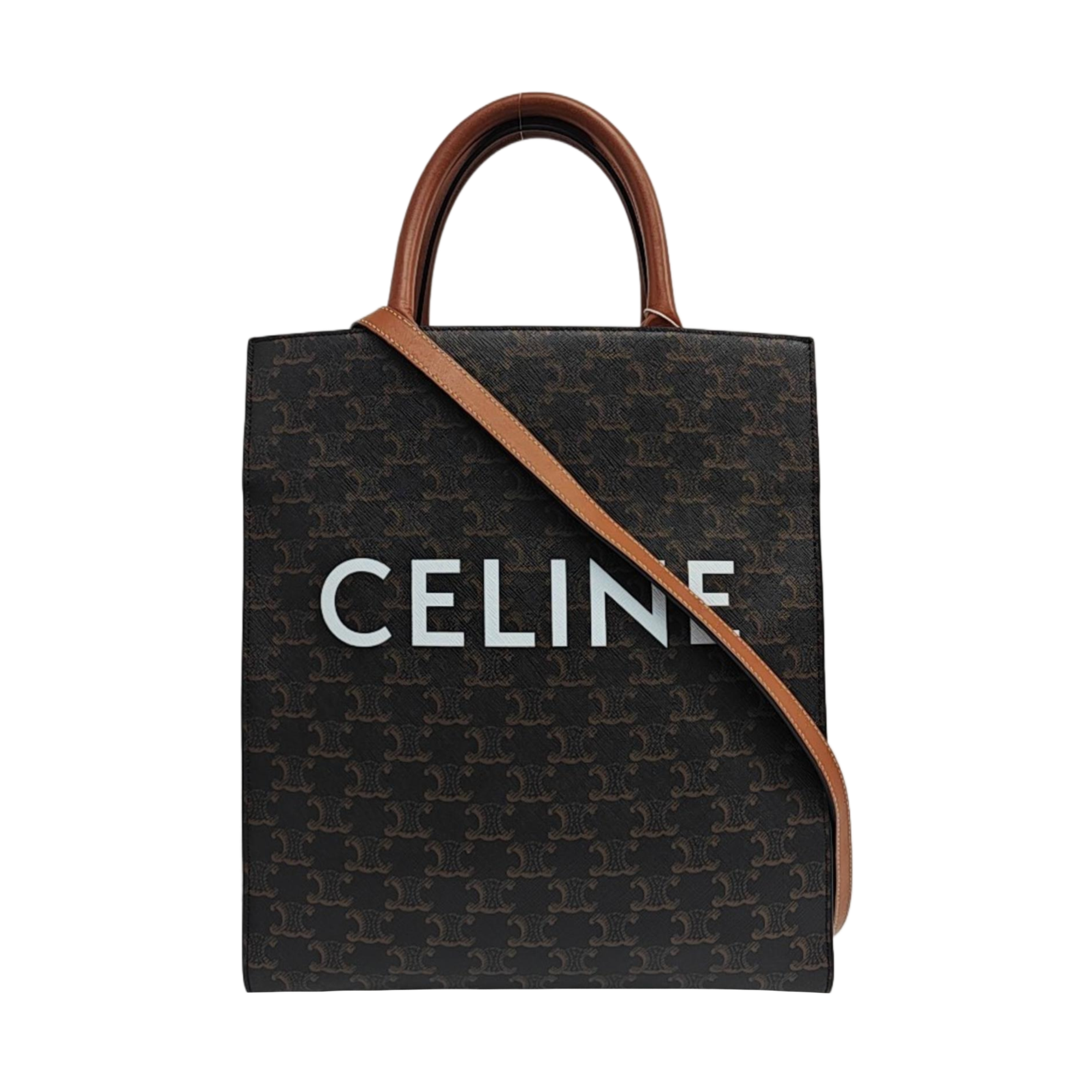 CABAS CELINE Small Coated Canvas Brown