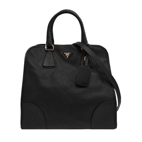 Saffiano Calfskin Shoulder Bag Black