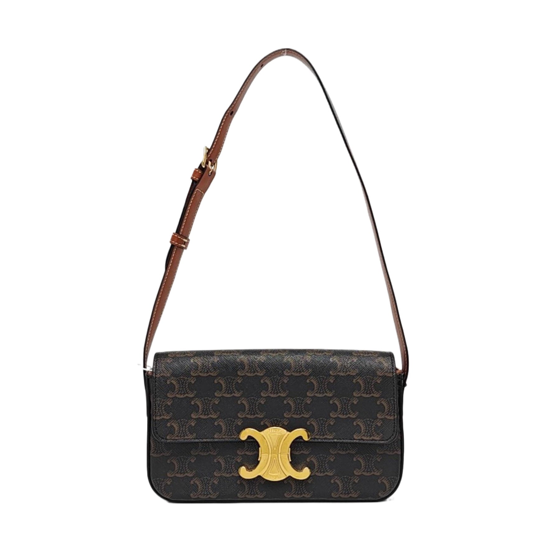 TRIOMPHE Small Coated Canvas Brown