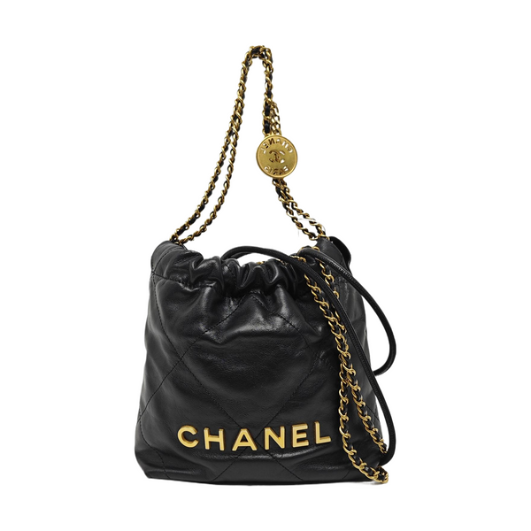 CHANEL 22 Mini Quilted Calfskin Black