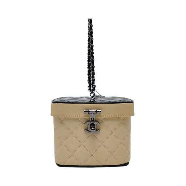 Quilted Patent Leather Beige