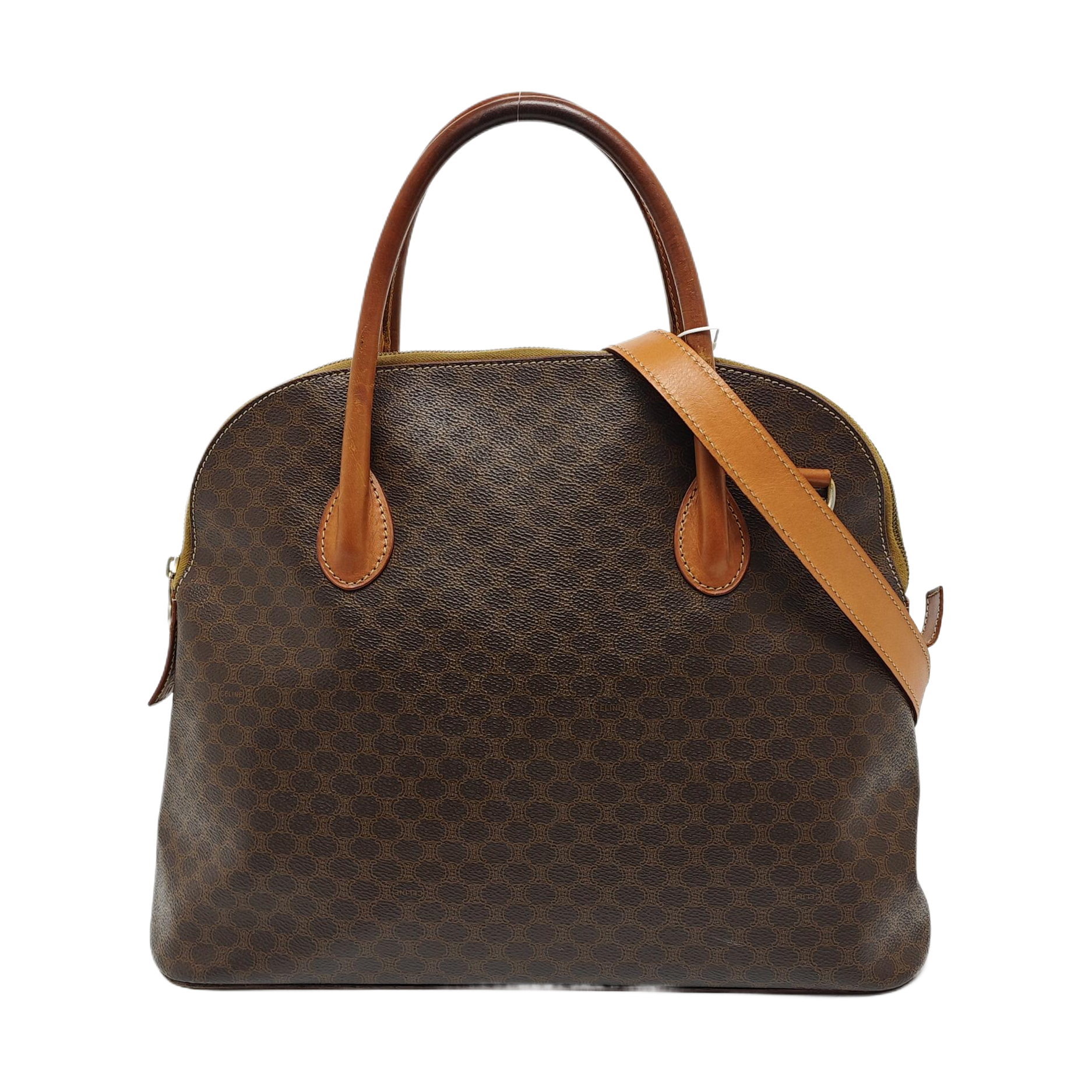 Coated Canvas Tote Bag Brown