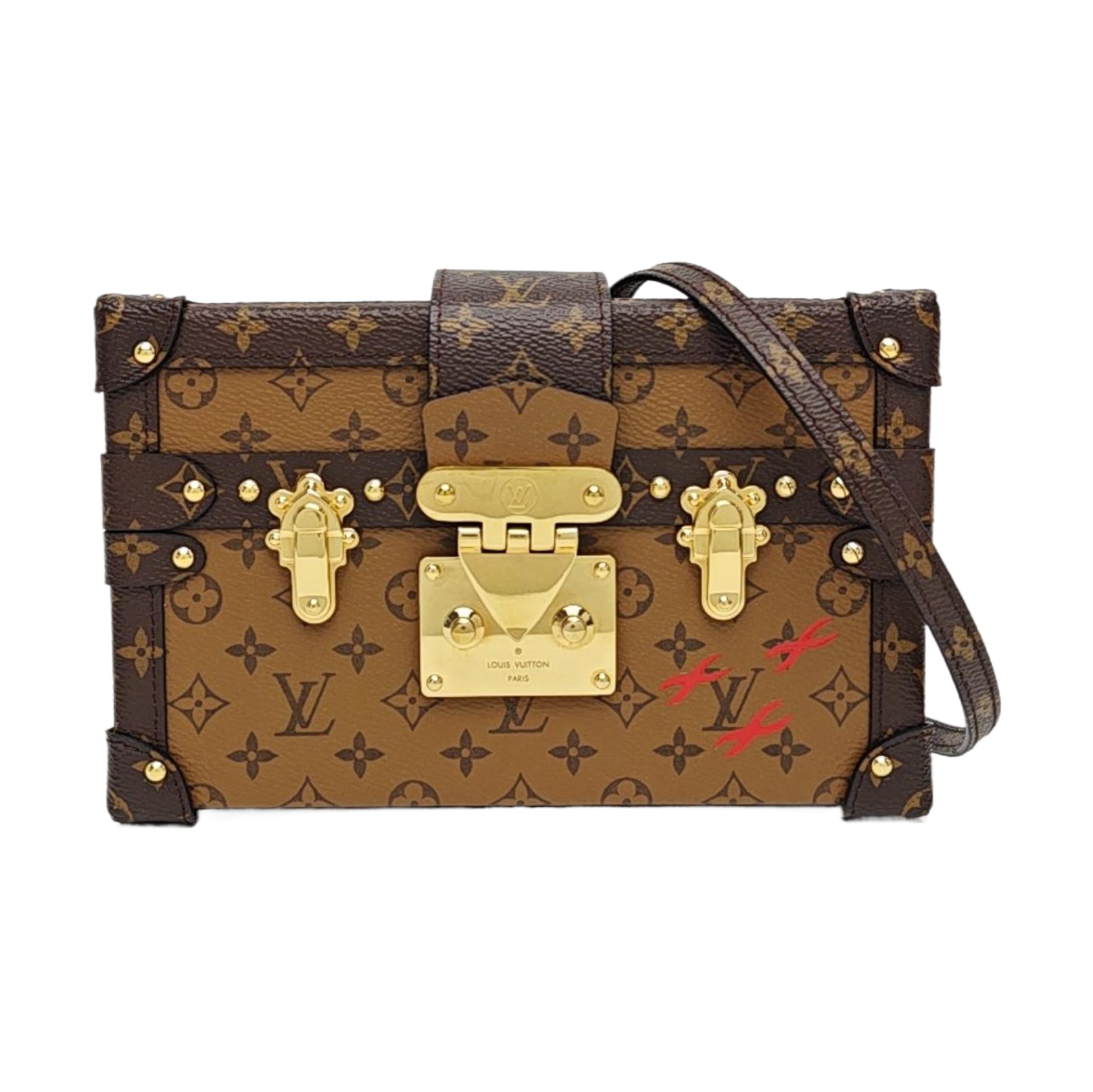 PETITE MALLE Monogram Coated Canvas Brown