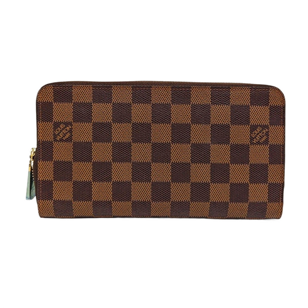 ZIPPY Damier Ebene Coated Canvas Brown