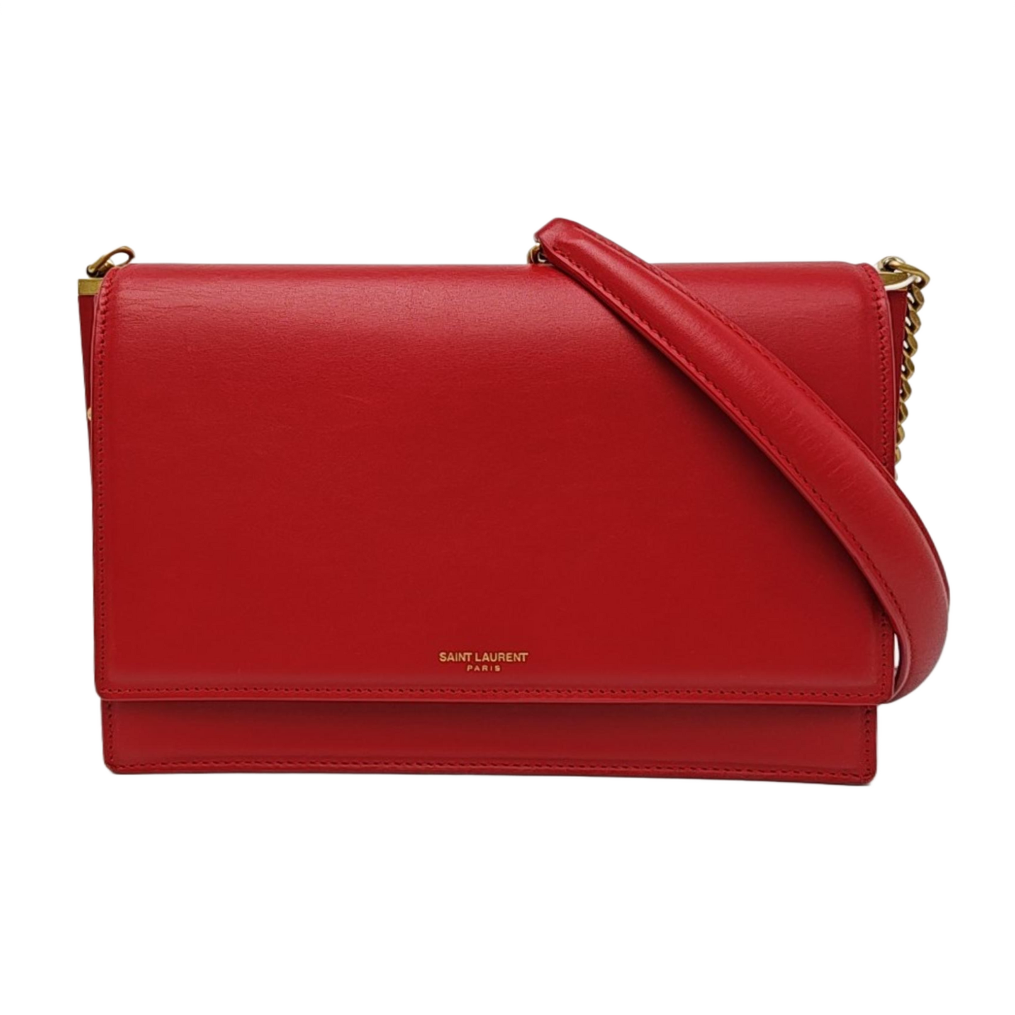Calfskin Shoulder Bag Red